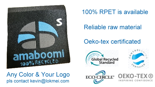  RPET label -made by 100% recycled material  