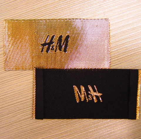 Flat Metallic Woven labels  